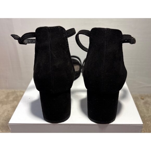 Madden Girl Shoes Lillian 10M Black Suede Block Heel Strap Sandals With Box EUC - Picture 7 of 11